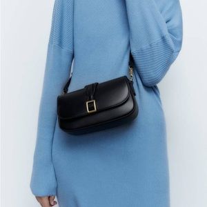 NWOT Zara BUCKLE CROSSBODY BAG Black